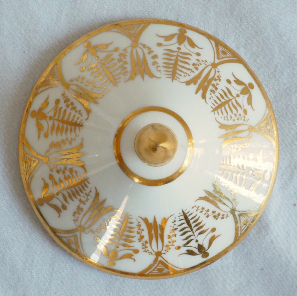 Empire Paris porcelain sugar pot attributed to Locre Manufacture