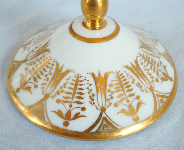 Empire Paris porcelain sugar pot attributed to Locre Manufacture