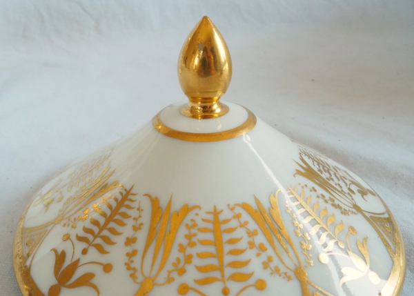 Empire Paris porcelain sugar pot attributed to Locre Manufacture