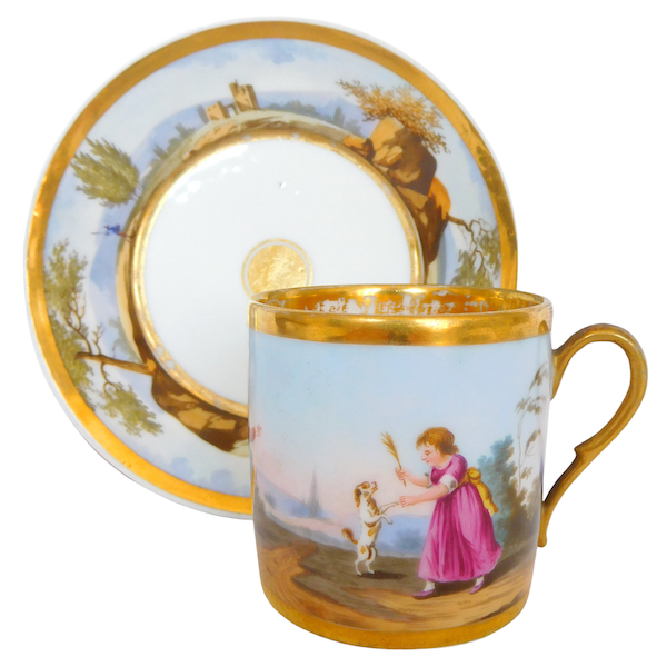Tasse à café en porcelaine de Paris de forme litron, Darte Frères, époque Empire