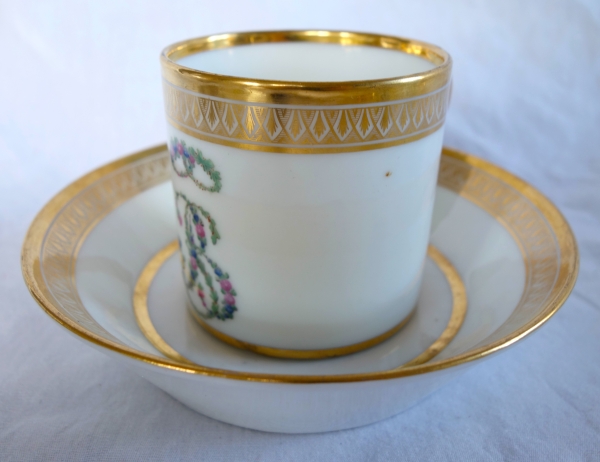 Paris porcelain litron-shaped coffee cup - Louis XVI period