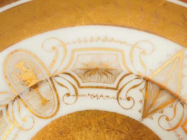Tasse litron d'époque Directoire en porcelaine de Paris blanche et or - fin XVIIIe siècle