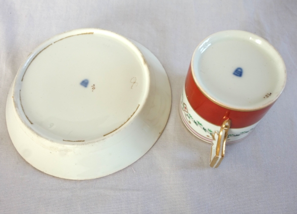 Manufacture Impériale de Vienne : tasse litron en porcelaine, XIXe siècle vers 1820 - signée