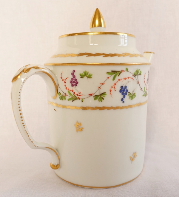 Empire polychromatic and gilt Paris porcelain teapot, late 18th century / early 19th century