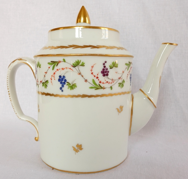 Empire polychromatic and gilt Paris porcelain teapot, late 18th century / early 19th century