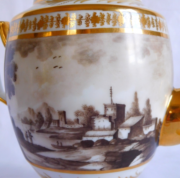 Paris porcelain teapot, Locre Manufacture, late 18th century
