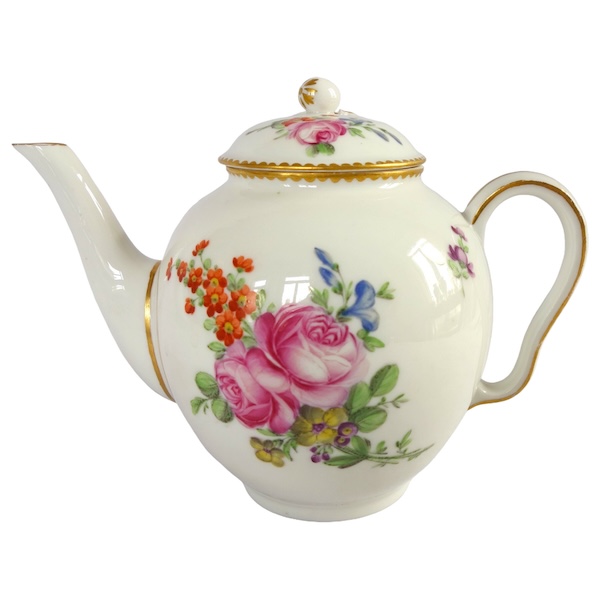 Théière en porcelaine d'époque Louis XVI attribuée à la Manufacture du duc d'Angoulême, vers 1780
