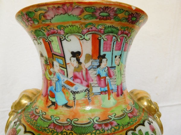 Grand vase / potiche en porcelaine de Canton, Chine, fin XIXe siècle