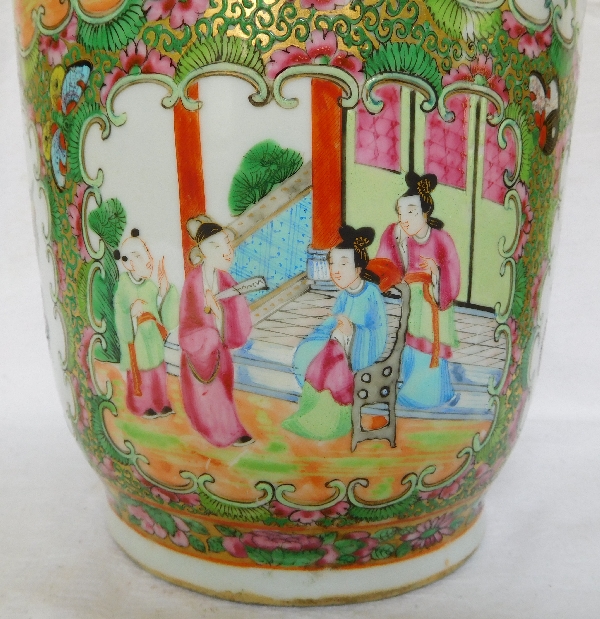 Grand vase / potiche en porcelaine de Canton, Chine, fin XIXe siècle