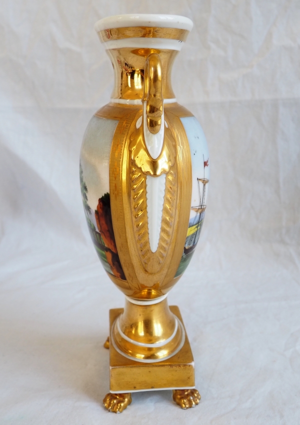 Empire Paris porcelain vase attributed to Schoelcher Manufacture