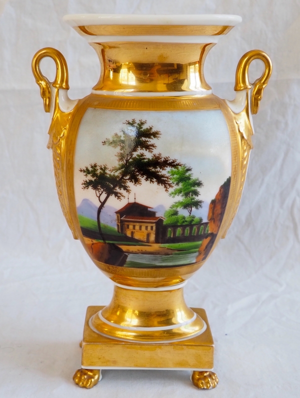 Empire Paris porcelain vase attributed to Schoelcher Manufacture