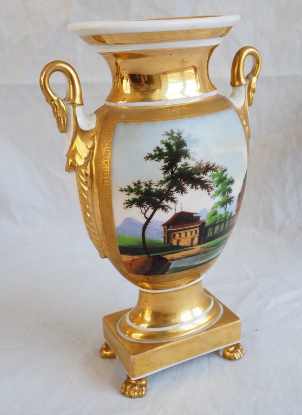 Empire Paris porcelain vase attributed to Schoelcher Manufacture