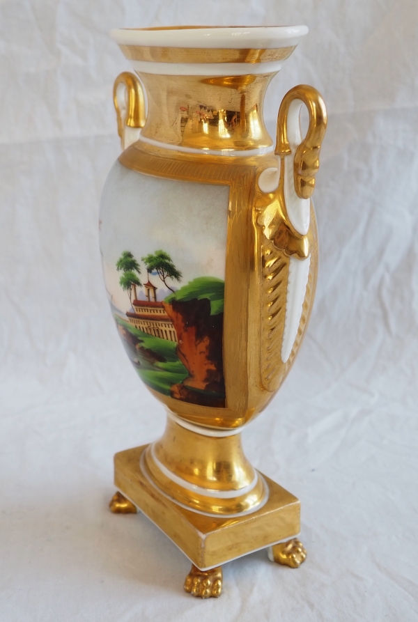 Empire Paris porcelain vase attributed to Schoelcher Manufacture