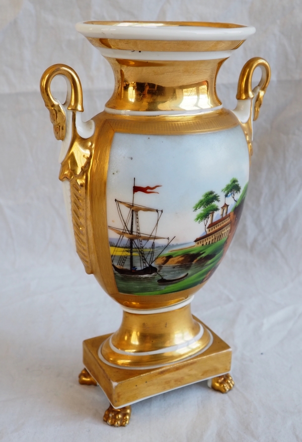 Empire Paris porcelain vase attributed to Schoelcher Manufacture