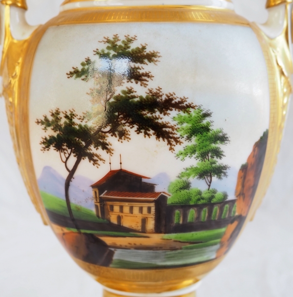 Empire Paris porcelain vase attributed to Schoelcher Manufacture