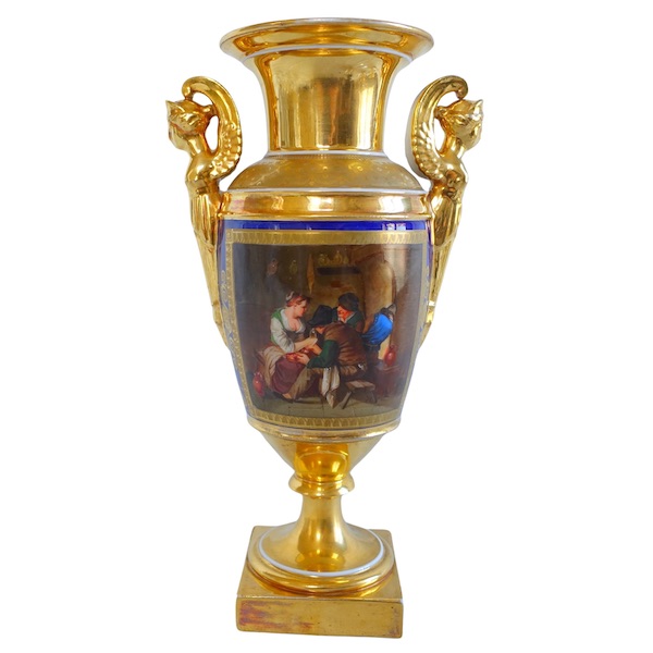 Vase d'ornement en porcelaine attribué à la Manufacture Darte - époque Empire Restauration - 24cm