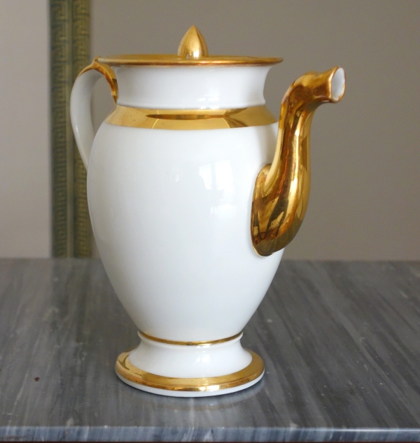 Deroche Manufacture : Empire Paris porcelain teapot or coffeepot - early 19th centurty