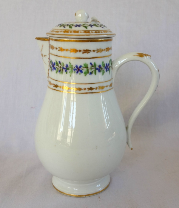 18th century Paris porcelain coffee pot attributed to Manufacture du Duc d'Angouleme