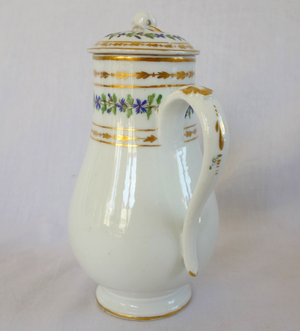 18th century Paris porcelain coffee pot attributed to Manufacture du Duc d'Angouleme
