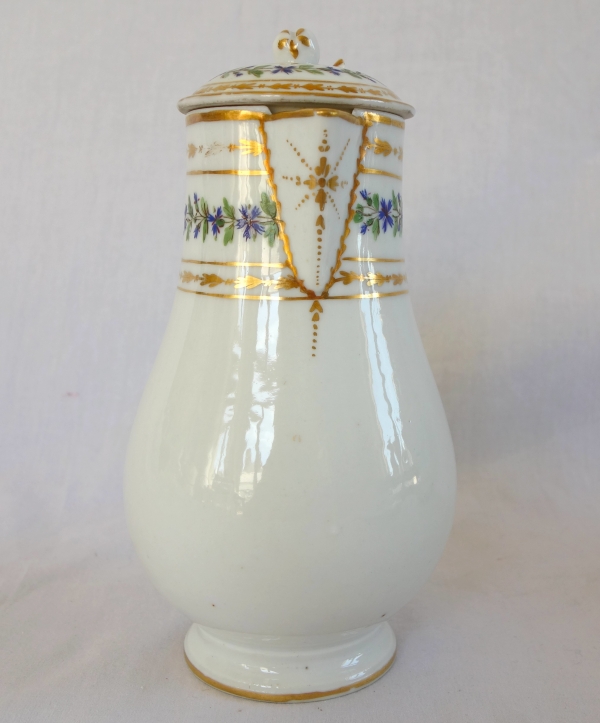 18th century Paris porcelain coffee pot attributed to Manufacture du Duc d'Angouleme