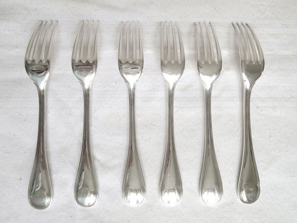 Christofle silver-plated dessert fork, Albi pattern