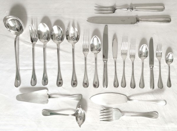 Christofle silver-plated dessert fork, Albi pattern