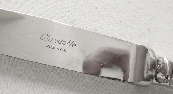 Christofle silver plated cheese knife, Cluny pattern