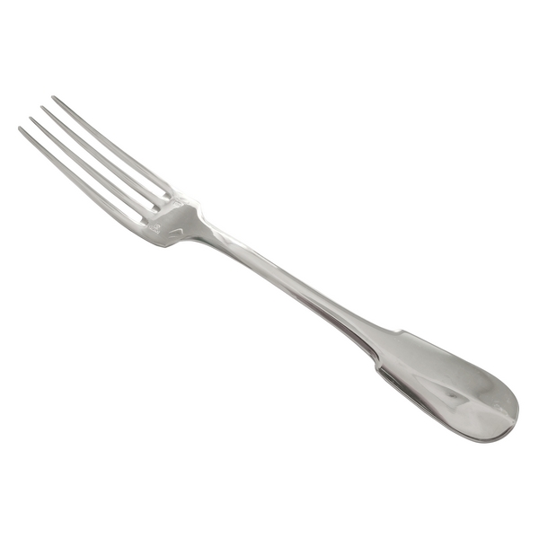 Christofle silver plated table fork, Cluny pattern