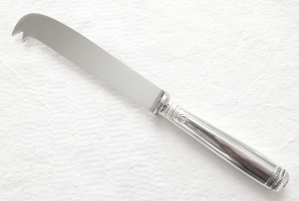Couteau à fromage (pièce de service) en métal argenté, Christofle, modèle Malmaison (style Empire)