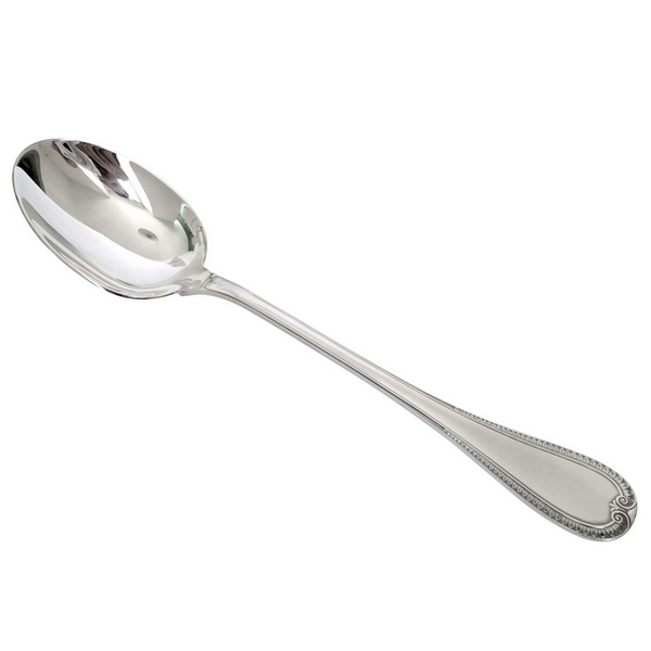 Christofle : silver plated serving spoon, Malmaison pattern