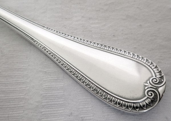 Christofle : silver plated dessert spoon, Malmaison pattern, new - sealed