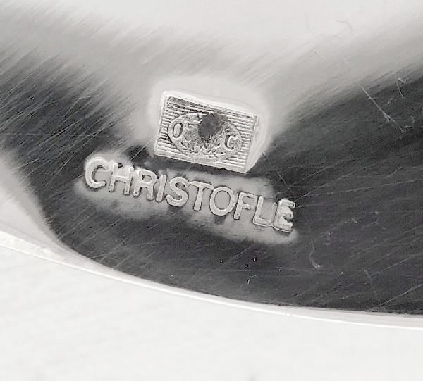 Cuillère de table en métal argenté, Christofle, modèle Malmaison (style Empire)