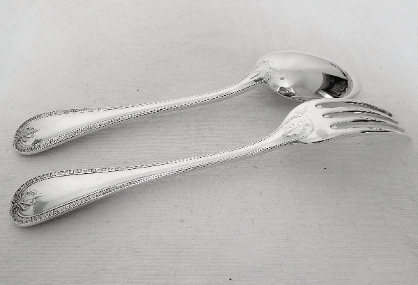 Christofle : silver plated dessert fork, Malmaison pattern, new - sealed