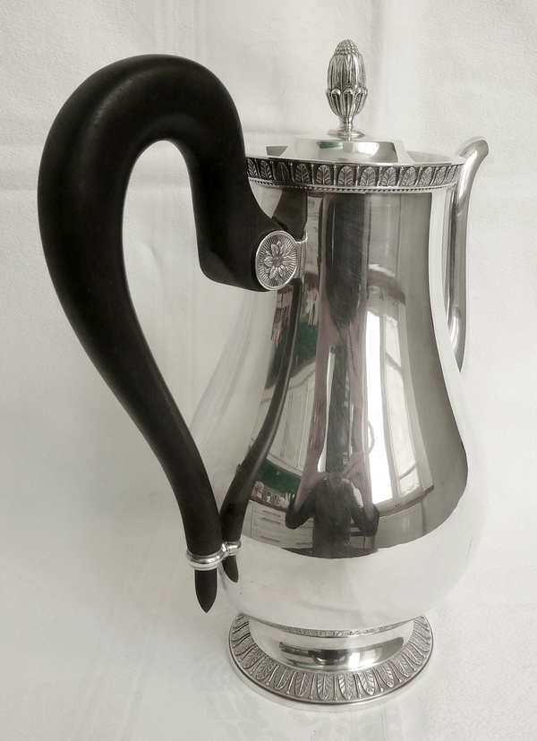 Christofle : silver plate coffee pot, beautiful Empire style shaped model