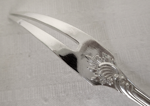 Christofle : silver plated snails fork, Marly pattern