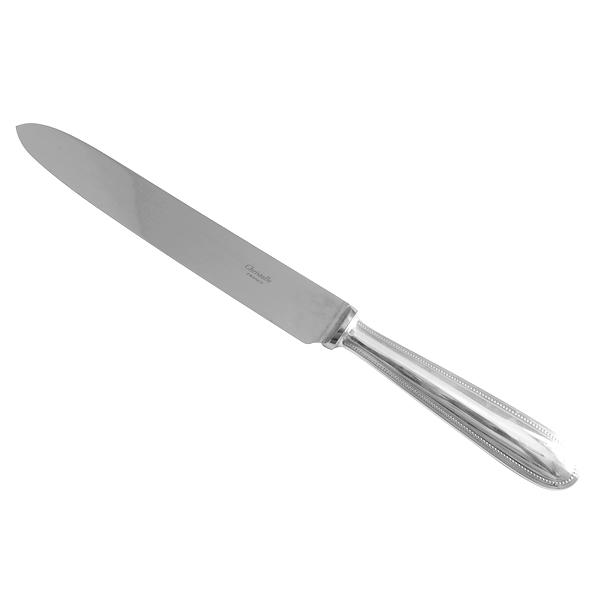 Christofle silver-plated serving knife, Perles pattern