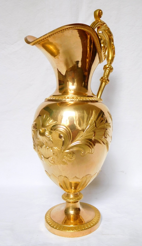 Gilt brass ewer and its tray circa 1840
