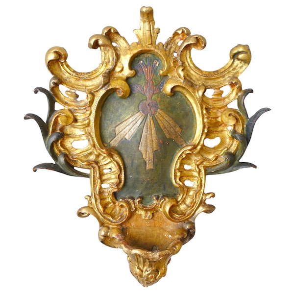 Louis XV gilt and silvered wood stoup, 18th century