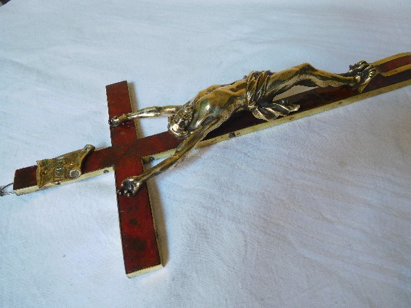 Louis XIV crucifix, late 17th century / early 18th century, bronze Christ and tortoiseshell cross