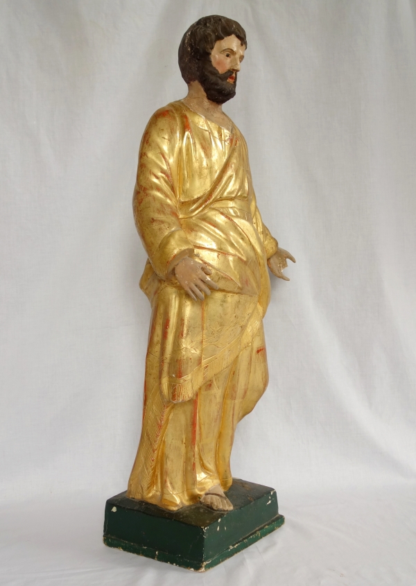 Grande statue de Saint Joseph en bois sculpté et doré - début XIXe siècle
