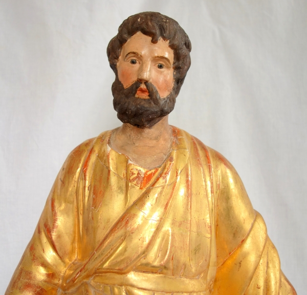 Grande statue de Saint Joseph en bois sculpté et doré - début XIXe siècle