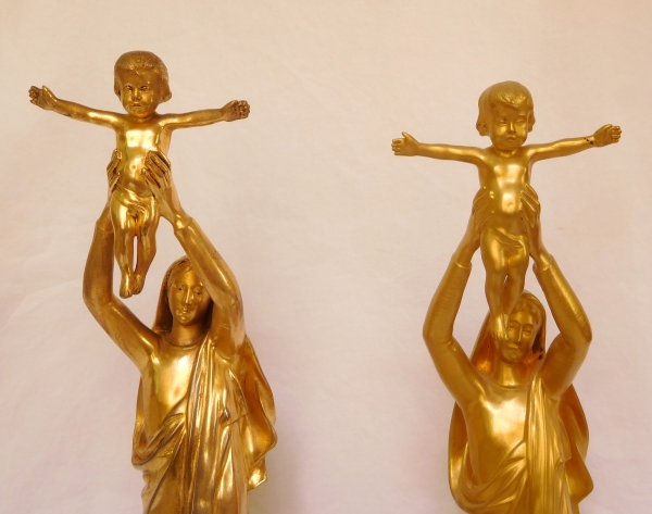 Vierge d'Albert, Vierge à l'Enfant en bronze doré - 43cm - édition originale