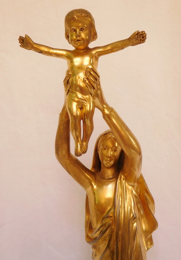 Virgin Mary and Child from Albert, gilt bronze - 43cm - original edition