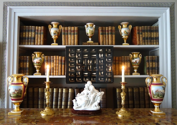 Sevres Manufacture : galant scene in the style of 18th century - porcelain biscuit - signed