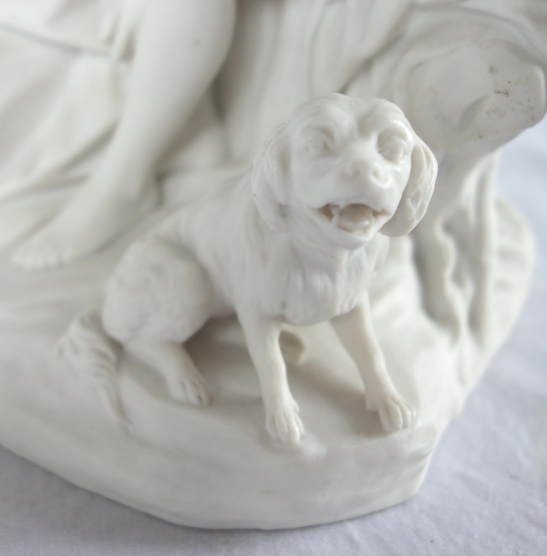 Sevres Manufacture : galant scene in the style of 18th century - porcelain biscuit - signed