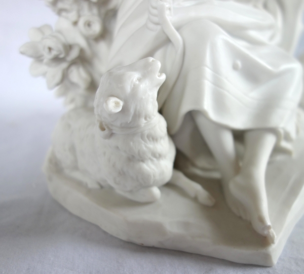 Sevres Manufacture : galant scene in the style of 18th century - porcelain biscuit - signed