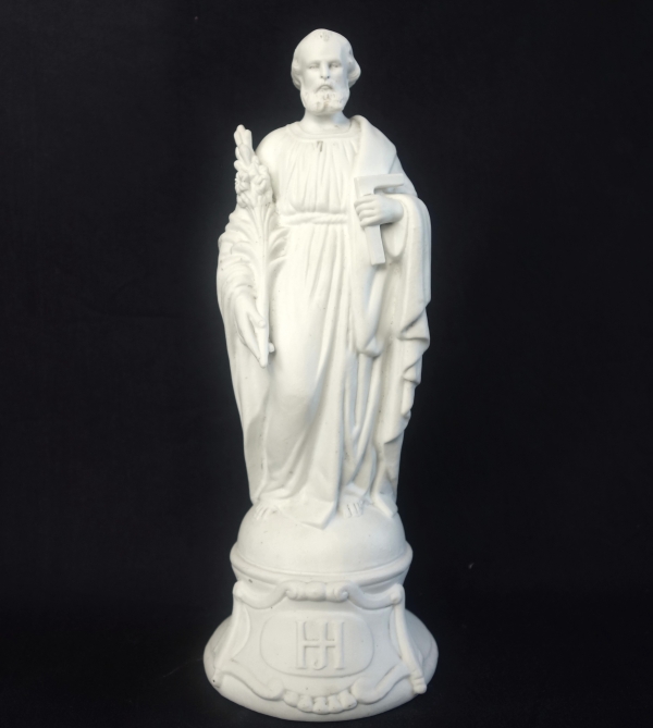 Saint Joseph, mid 19th century biscuit statue