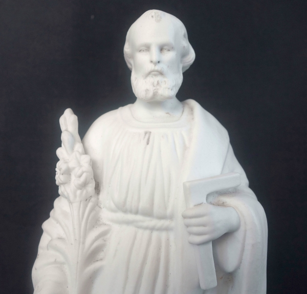 Saint Joseph, mid 19th century biscuit statue
