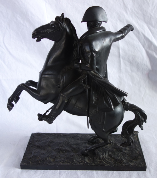 Emperor Napoleon riding his horse, patinated bronze, early 19th century