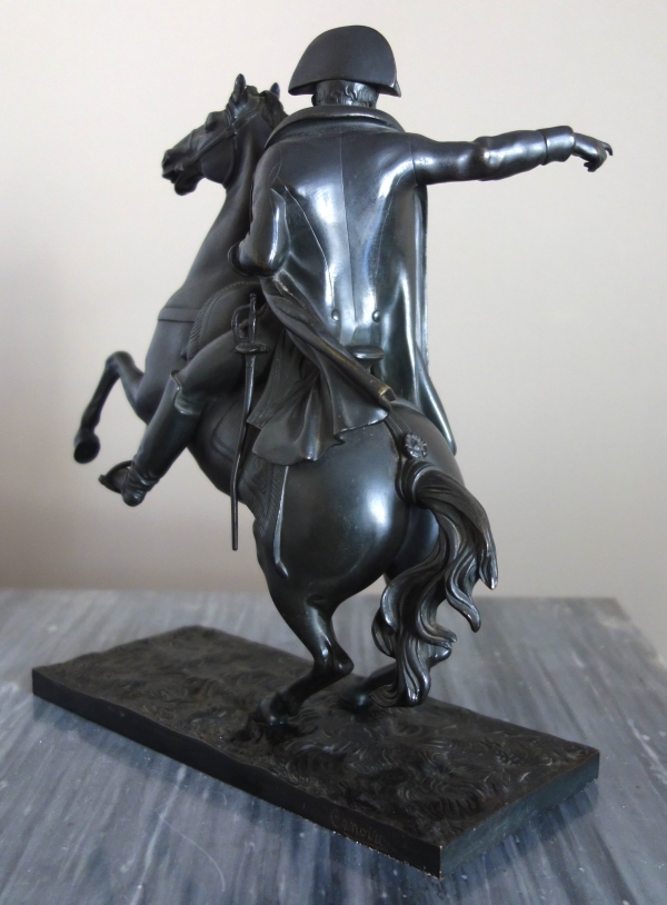 Emperor Napoleon riding his horse, patinated bronze, early 19th century
